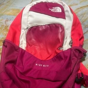 The North Face Magenta and Cream Backpack